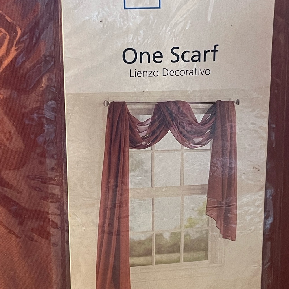 Mainstays Home Nutmeg Brown Marjorie Sheer Scarf 59 x 216 inches Set Of 2